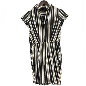 ICB Sz. 4 EUC Culpo blend material Black and White Striped Midi Dress